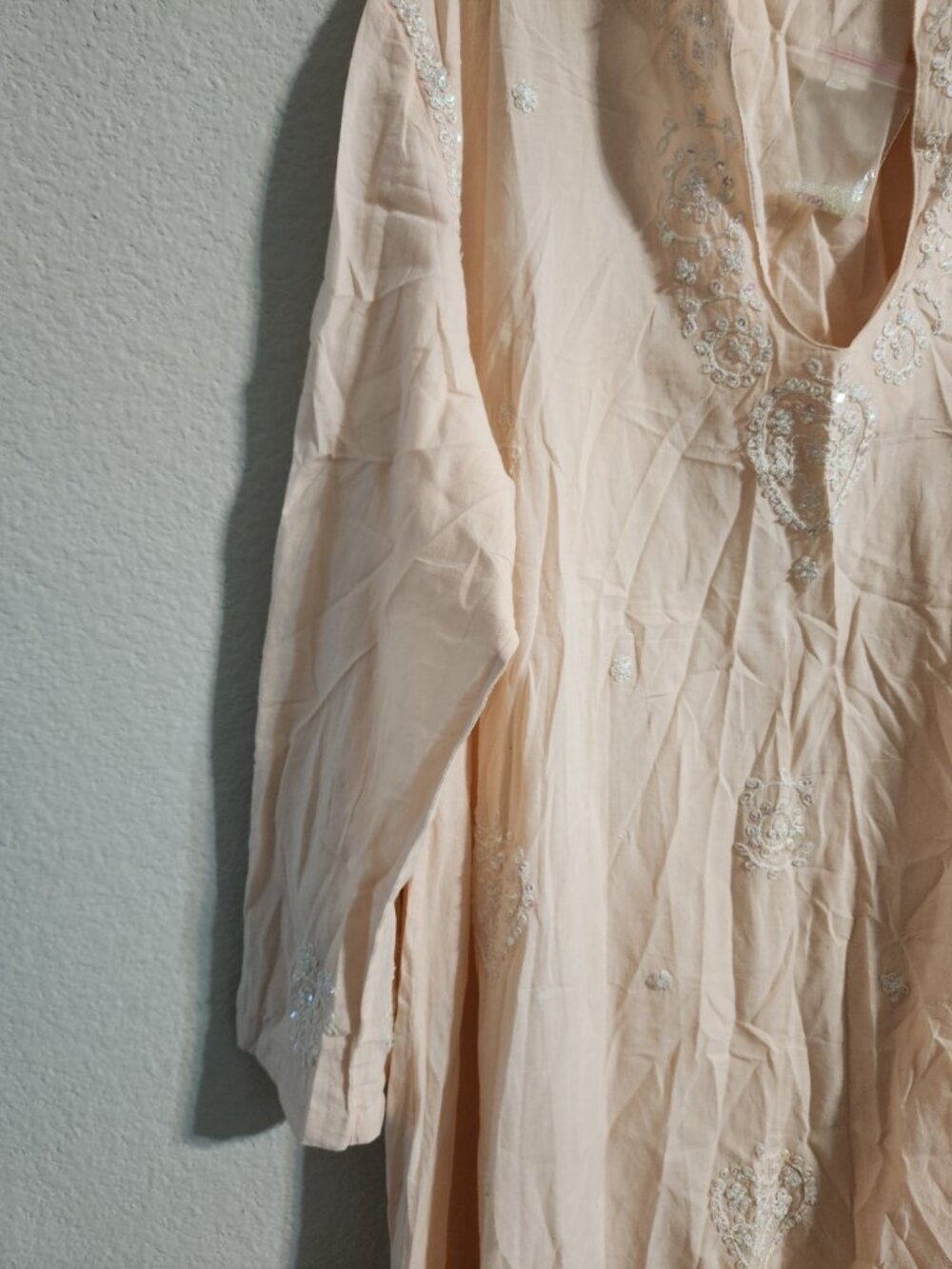 Soft Surroundings NWOT Pink Cotton embroidered cottagecore Maxi Dress size 2X - Picture 5 of 6